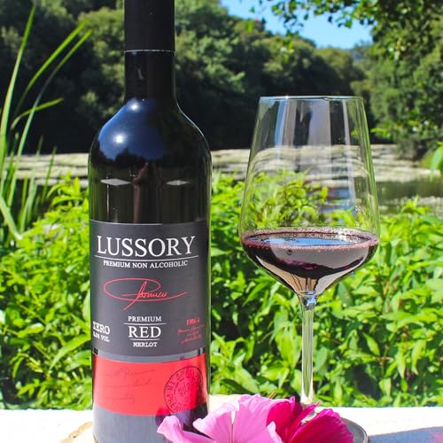 Image of Lussory Premium Non-Alcoholic Wine Sampler Set (Merlot, Rose, Tempranillo, Brut) De-alcoholized from Spain (4 Bottles, 25.3 fl oz. Each) Halal Certified