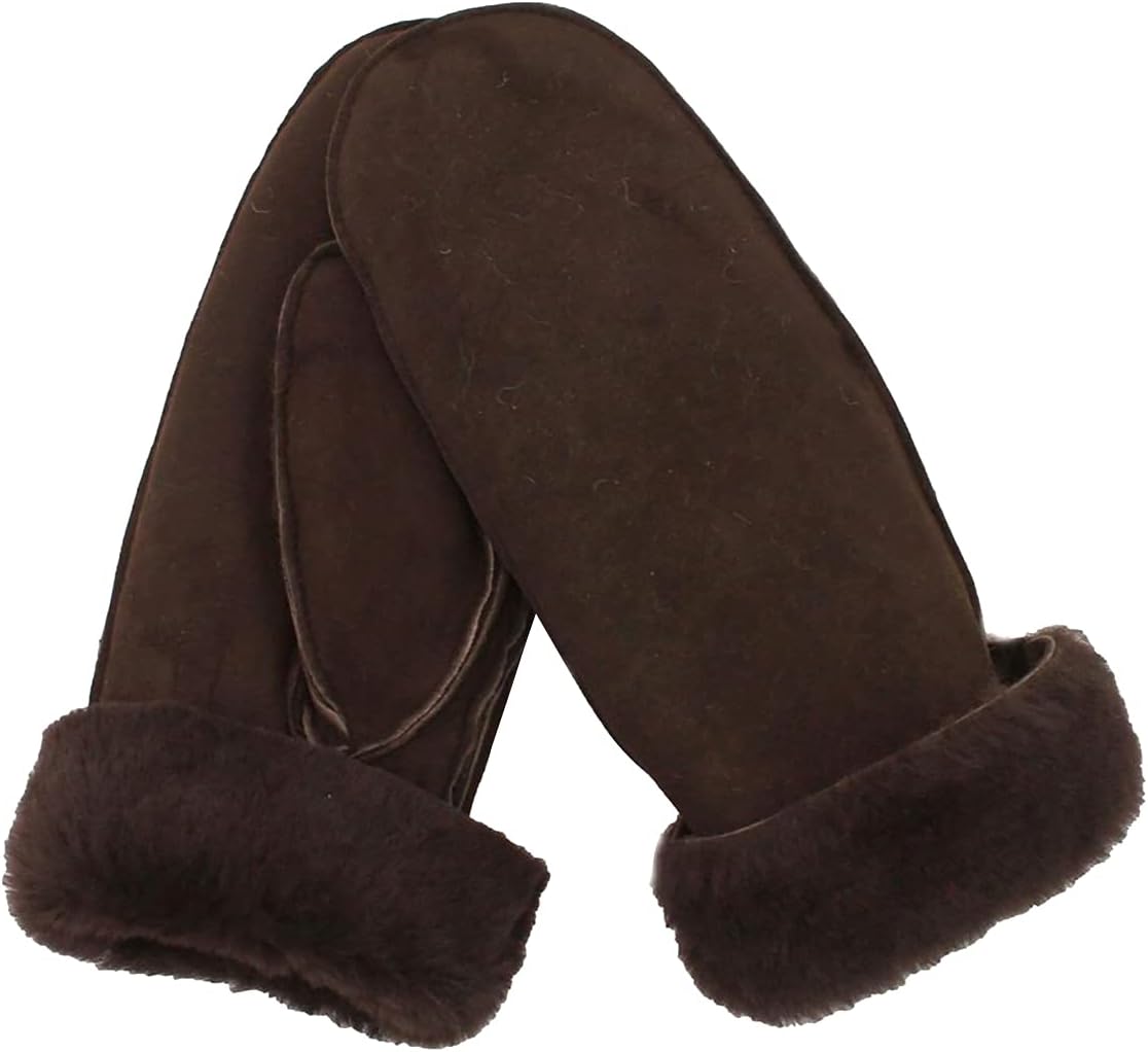 Eastern Counties Leather Womens/Ladies Full Hand Sheepskin Mittens (One Size) (Black)