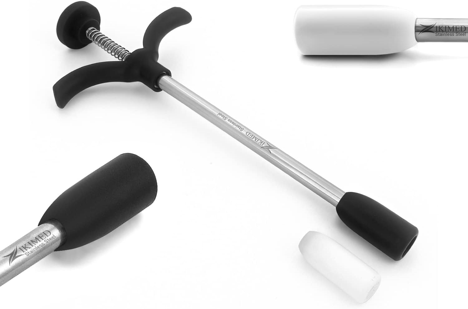 Small Bolus or Balling Gun with 2-Interchangeable Cup for Sheep, Goat Stainless Steel 9-1/2" or 24 Cm Long, Livestock, Veterinary