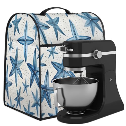 Mixer Cover Coffee Maker Cover Blue Retro Starfish Stand Mixer Cover With Pockets Kitchen Aid Mixers Accessories
