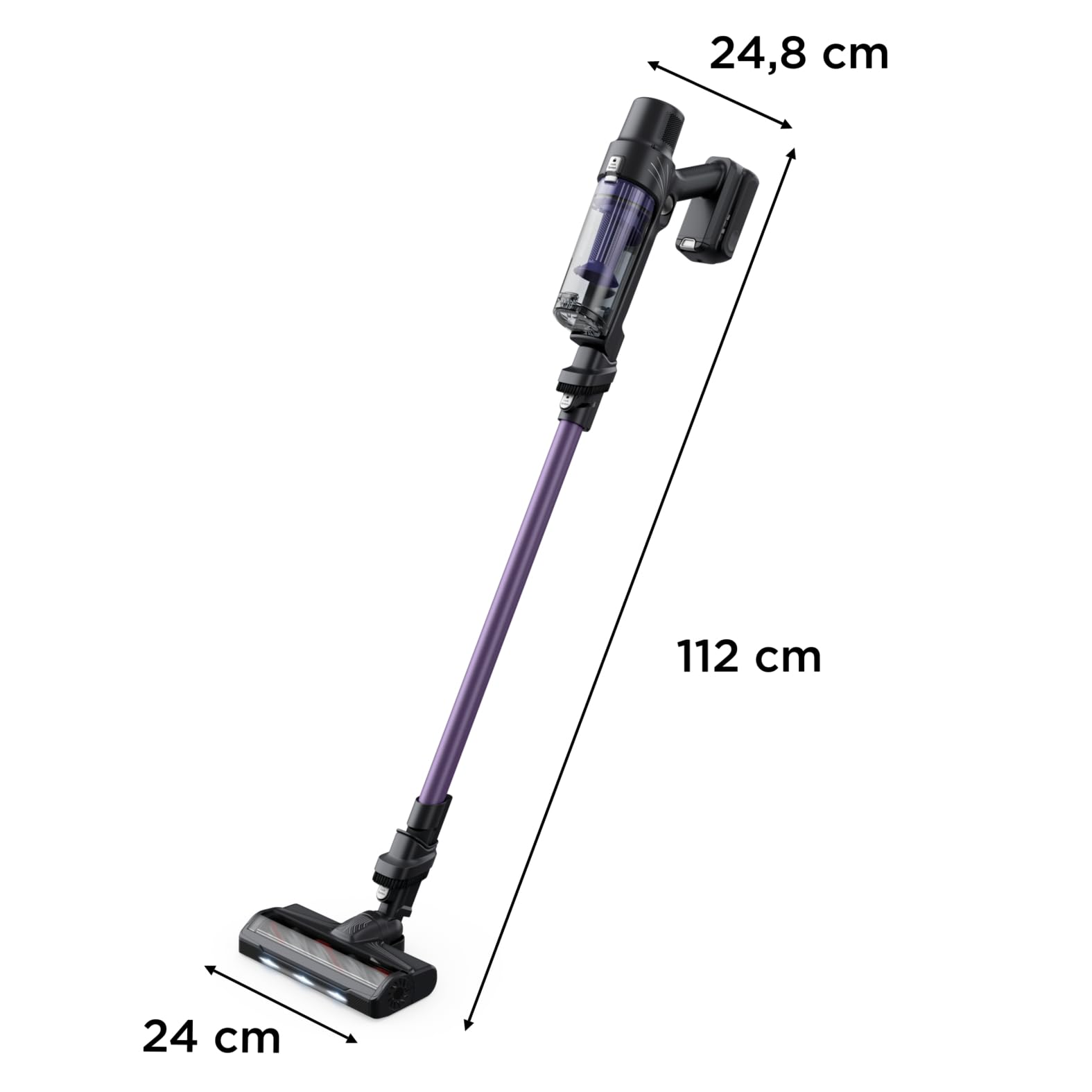 Rowenta X-Pert 7.60 Aspiradora sin cables, 140W, filtro HEPA, 45 min, luz LED, lila