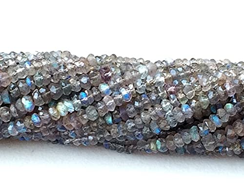 Labradorite facettée de qualité supérieure en fils de 8 pouces pour joaillerie fine délicate