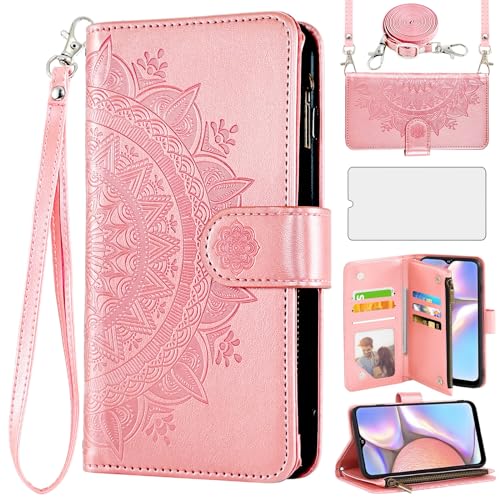 Housse portefeuille Samsung A10s avec motif mandala gravé chic