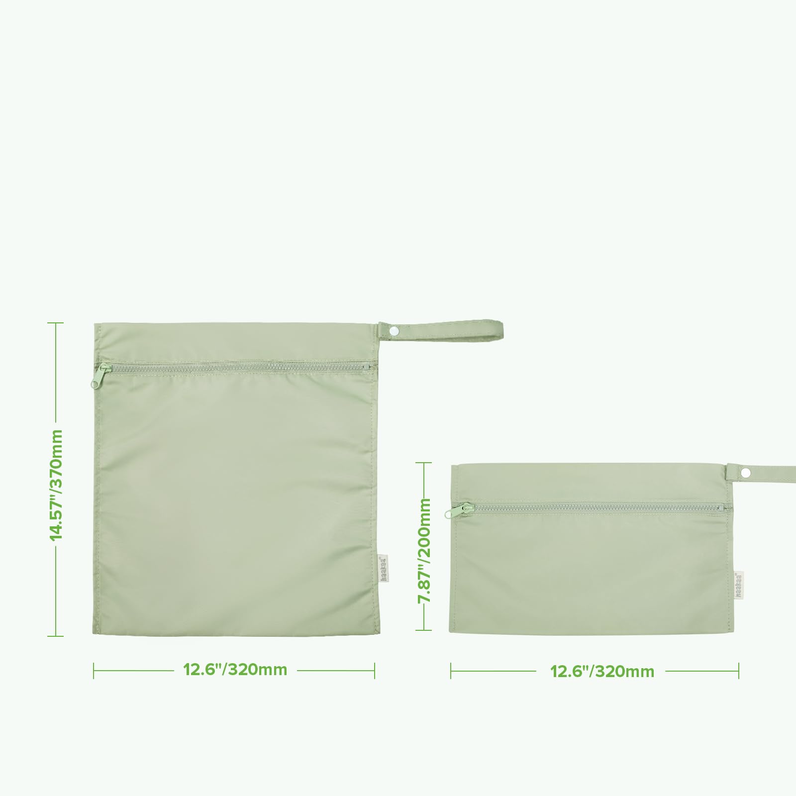haakaa Lot de 2 sacs imperméables pour bébé, sacs humides/secs pour sac à couches, voyage, maillot de bain, plage, piscine, pièces de pompe, poussette, garderie, yoga, herbe