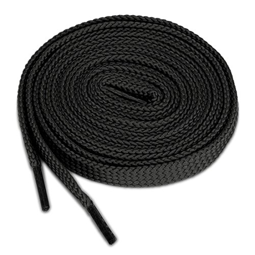Lacets plats epais de 160cm noirs parfaits pour vos longues journees en baskets urbaines
