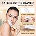 Rechargeable Sonic Dermaplane Razor for Women Face, 2-in-1 Painless Facial Hair Removal & Exfoliation Tool with 5 Japanese Medical-Grade Steel Replacement Blades, Smooth & Safe, Portable Beauty Devic