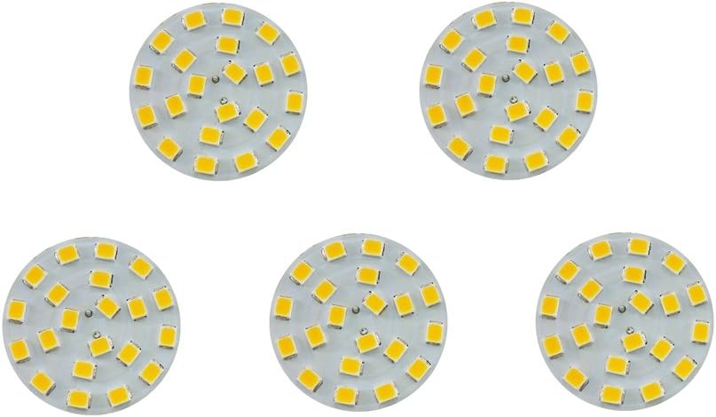 5 Pack, BackPin LED G4, 320 Lumens, 2 Watt (20W Equal), Soft White 4000K, 180 Degree Beam Angle, Dimmable, Low Volt AC-DC 12 Volt, JC G4 Bipin Base LED Disc Halogen Replacement Bulb