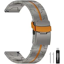 Universal Titanium Quick Release Watch Band with 20mm 22mm Lug Width, Adjustable Titanium Metal Strap for Samsung Galaxy Watch 7/6/5/4/3, Garmin Venu 4 45mm/ Venu 2S for Men Women