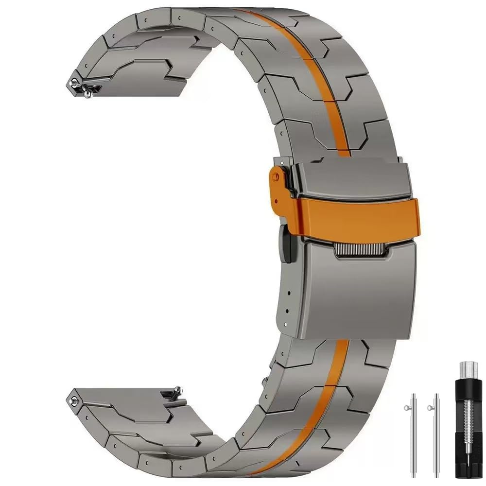 Universal Titanium Quick Release Watch Band with 20mm 22mm Lug Width, Adjustable Titanium Metal Strap for Samsung Galaxy Watch 7/6/5/4/3, Garmin Venu 4 45mm/ Venu 2S for Men Women