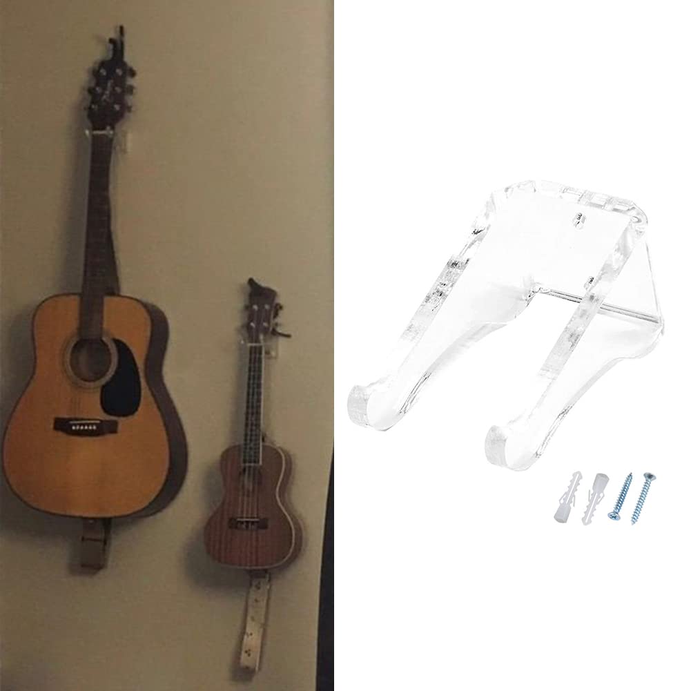 Support Mural Pour Guitares Acoustiques, électriques, Classiques, Basses - Accessoire Mural à Verrouillage Automatique Pour Accrocher Les Guitares (1 Pièce En Acajou
