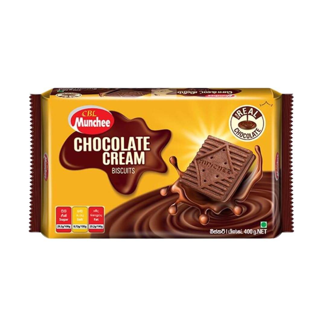 Munchee Chocolate Biscuits 400g | Rich Chocolate-Flavored Crunchy Biscuits  | Perfect Sweet Snack for All Ages