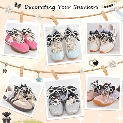 yuboo 246 Pcs Black Shoe Charms for Sneaker, Letter Shoelace Junk Socks Charm Shoe Charms Kit, DIY Brooches and Pins for Girls Back to School Gifts Jewelry Stylish Shoe Decoration Accessories - Image 9