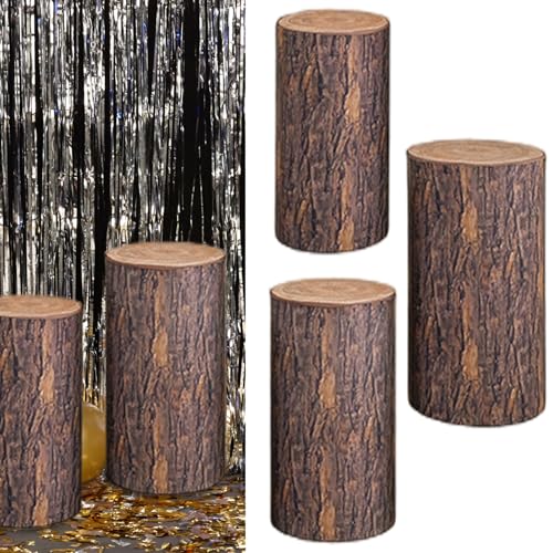 Fundas de soporte de cilindro de tocón de árbol elásticas para fiestas y cumpleaños 3