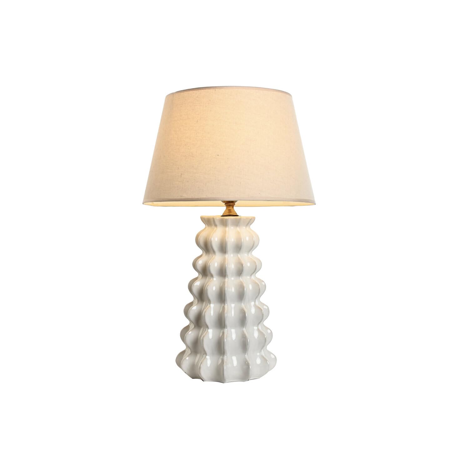 Lampe en porcelaine salon abat-jour coton luminaire design 65 cm