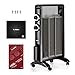 TURBRO Arcade HR1015 Electric Mica Heater 1500W, ETL & CA Prop 65 Certified Micathermic Flat-Panel Heater with Adjustable Thermostat, Quiet for Home and Office 120V (Black)