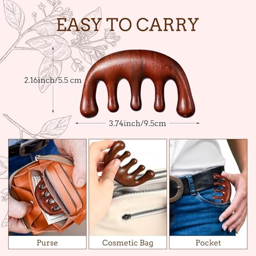 Image of Wooden Head Massager for Scalp - Relaxing Acupressure Comb for Stress Relief, Hair Growth & Improved Blood Circulation