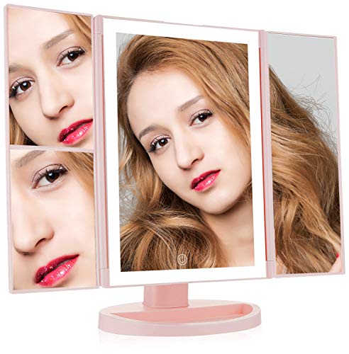 vanity mirror,fingerprint-proof mirror surface detachable design,LED light makeup mirror