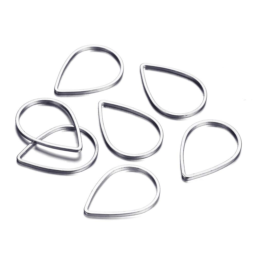 Anhänger 30 Teile/los Teardrop Waterdrop Mix Farbe Biegering DIY für Schmuckherstellung Finden Zubehör Zubehör Halskette (Gold 21x15mm x 30Pcs)