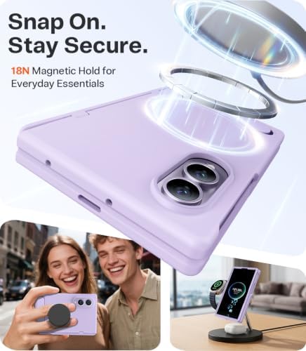 TORRAS for Samsung Galaxy Z Fold 8 Case, Magnetic & Flush Stand, Lavender - 2