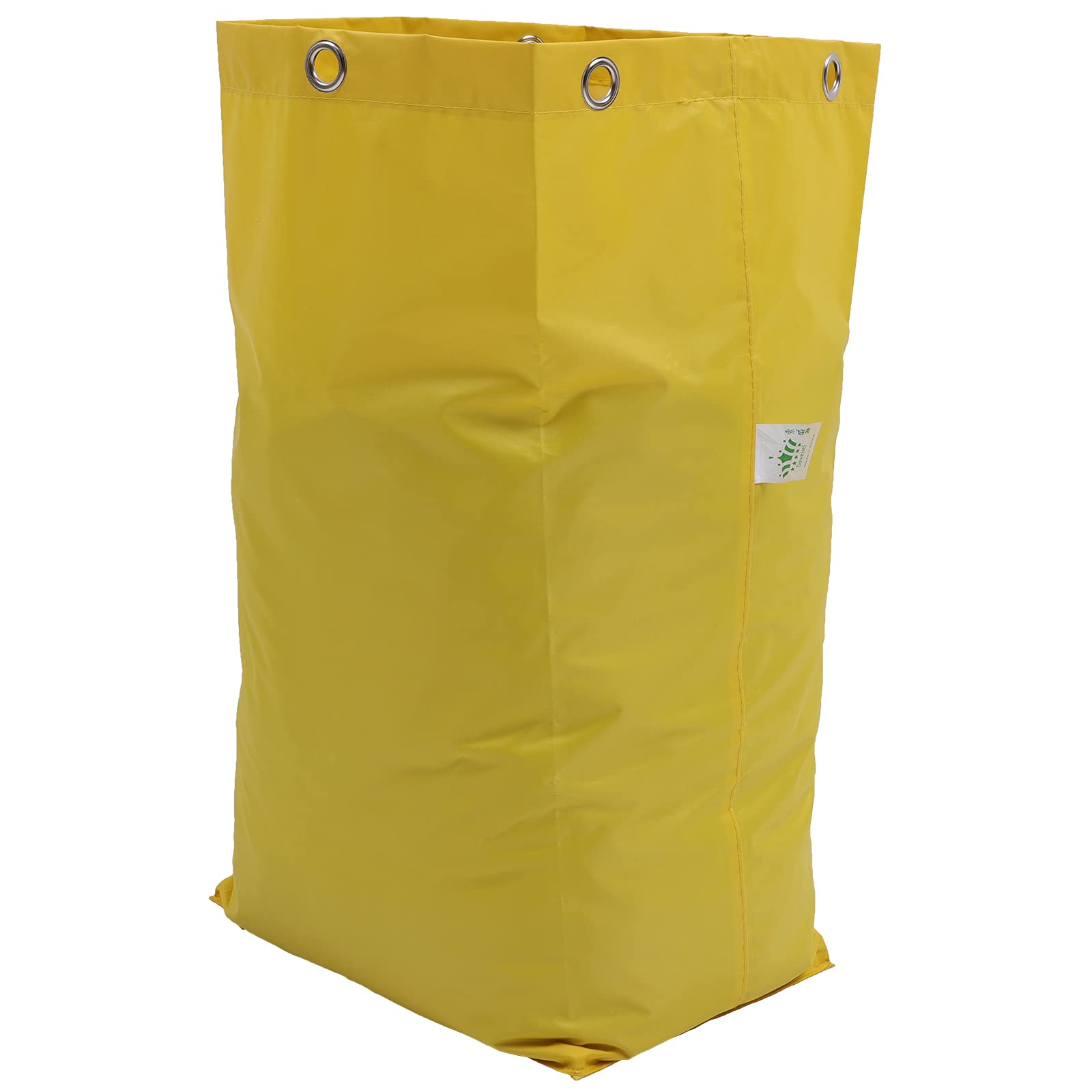 UKCOCO Janitorial Cart Bag, Yellow, Canvas, Solid, 69.00X40.00X28.00cm, 6 Metal Hanging Holes, Replacement Bag for Cleaning Carts in Hotels