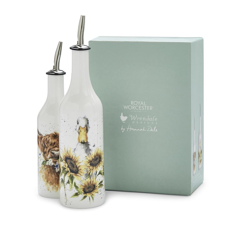 Wrendale Designs Royal Worcester Wrendale Deigns - Juego de aceite y vinagre de vaca y pato
