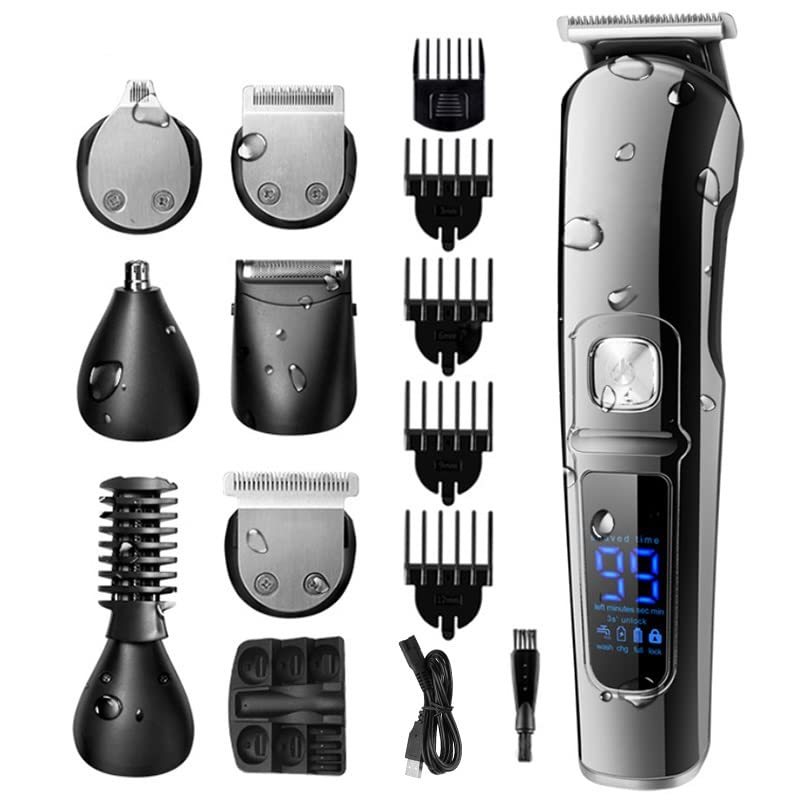 Hair Clippers 6in1 Facial Grooming Set Hair Trimmer Waterproof Electric Shaver Hair Clipper Men Eyebrow Nose Ear trimer