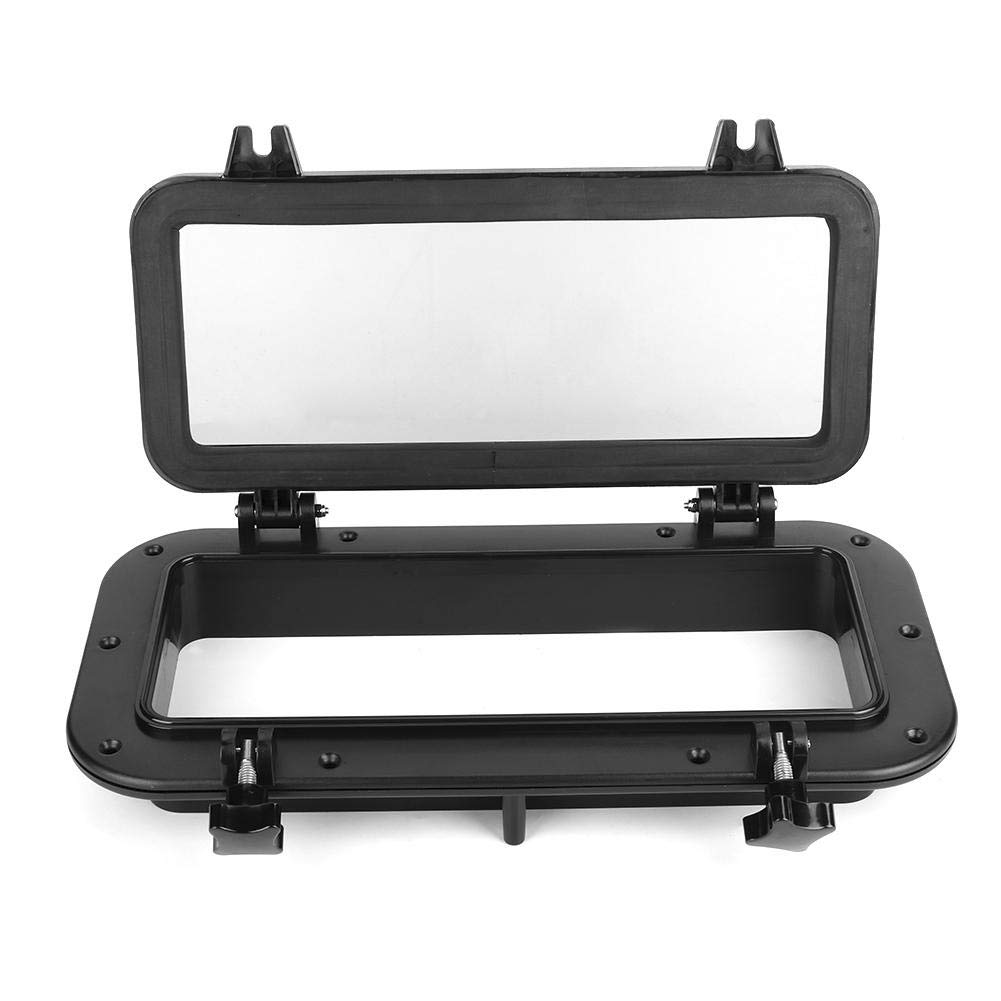 hublot, cadre rectangulaire hermétique étanche pour bateau/yacht/camping-car/voiture d'industrie (noir)