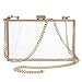 Women's Transparent Clear Purse Clutch Bag Evening Handbags Cross-Body Bag for Women NFL Stadium Approved Acrylic, Chain Strap
