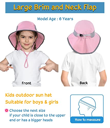 Sun Protection UPF 50+ Kids Wide Brim Neck Flap Adjustable Safari Sun Hat4