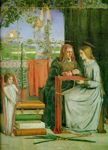 L'Enfance de Marie Vierge de Rossetti Poster Graffiti pour Réveiller un Mur Blanc Terne