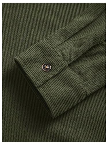 WDIRARA Men's Corduroy Jacket Button Down Long Sleeve Shacket Jacket Outerwear4