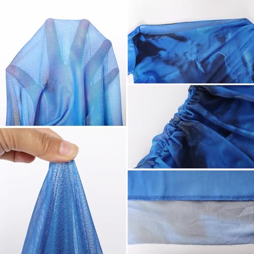 Image of Women's Long Sleeve Bodycon Mini Dress Tie Dye Print Slim Fit Asymmetrical Neck Elegant Formal Ruched Short Dresses