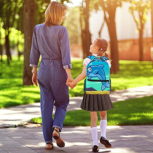 Sac à dos de voyage enfant dauphin bleu pour l'école et vacances - 5