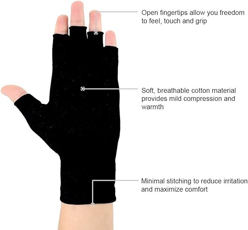 Miniatura 2 de 2 pares de guantes de compresión de artritis para alivio del dolor de artritis reumatoide, osteoartritis y túnel carpiano, para hombres y mujeres,