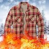 HULKAY Mens Long Sleeve Sherpa Fleece Flannel Shirts Button Down Berber Lined Shackets Warm Camp Shirts Plaid Jackets(Khaki,XXL) #1