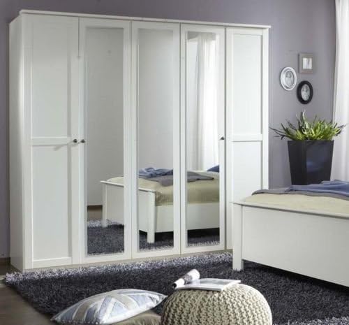 Germanica™ HANOVER Bedroom Furniture 5 Door Wardrobe in WHITE Colour MADE IN GERMANY