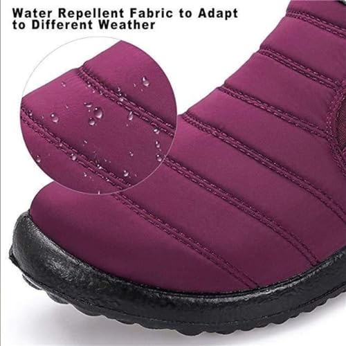 Indicativey Snow Boots Womens Winter Snow Boots Fur Lined Warm Ankle Boots Slip On Outdoor Shoes4