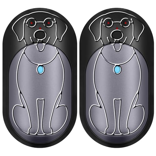 Labrador Dog Rechargeable Hand Warmers 2 Pack, 3000mAh Portable, Ideal Gifts for Men, Christmas, Outdoor Camping, Hunting Accessories (Black Gray, L)