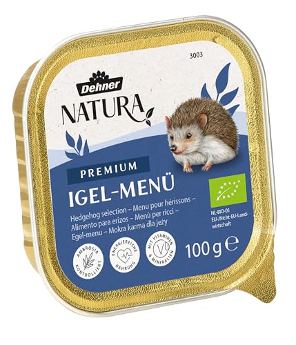 Dehner Natura Igel-Menü | artgerechtes Igelfutter, Nassfutter, vollwertiges Alleinfutter, Spezialfutter | Ganzjahresfütterung, Überwinterung | proteinreich | 16 x 100 g