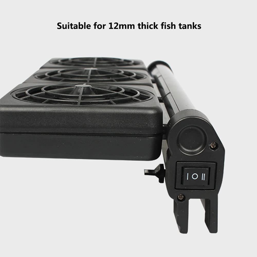 Ventilateur de Refroidissement de l'aquarium, 2 Niveaux Aquarium Aquarium Aquarium Ventilateur de rafraîchissement de Poisson Refroidisseur éolien Froid pour Le sel/Eau Douce,2 Heads