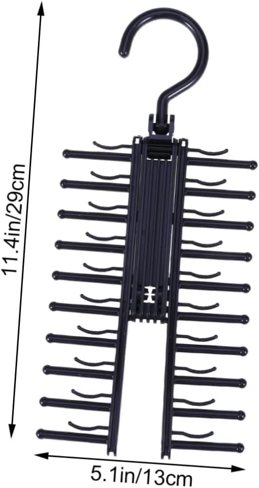GLEAVI 3pcs Multifunctional Tie Hanger Rack Double-Sided Space Saving Organizer for Ties Belts and Scarves Sturdy Black Hooks for Closet Storage