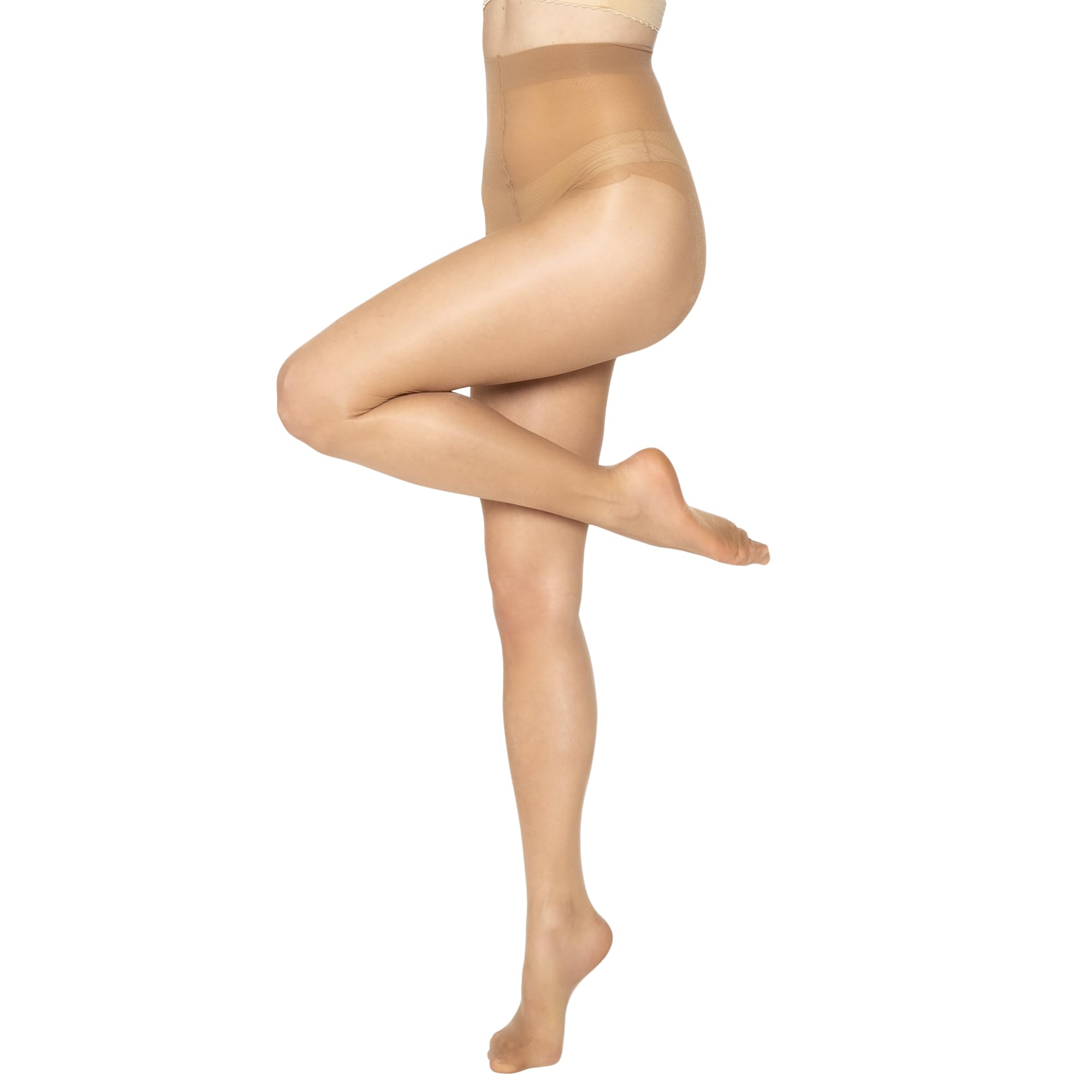 Andrea Bucci Sheer Ladder Resist Soft Sheen Tights, 15 Denier (UK, Alpha, L, Regular, Regular, Black)