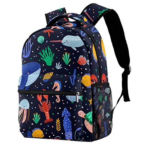 Sac à dos de voyage Leisure Campus animaux marins avec porte-bouteille pour enfants
