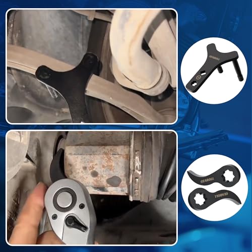 GEAROLL Lower Control Arm Prying Tool with Two Pry Bar Wrench Adaptor Head, Suspension Specialty Arm Lever Bushing Tool, Ratchet Pry Bar Attachment, Compatible with 1/2" Drive Extension Breaker Bar