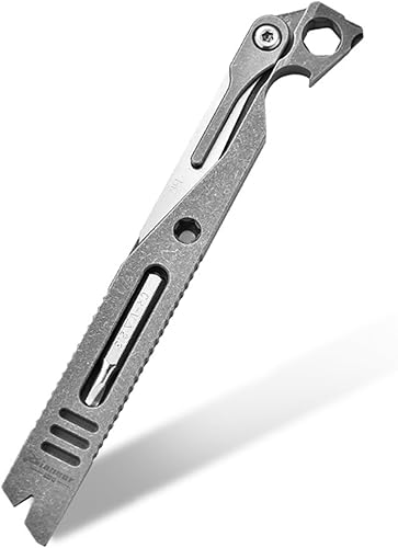 Gbmbnx Barra de palanca de titanio bolsillo multiherramienta abrebotellas caja cortador destornillador al aire libre camping utilidad cuchillo