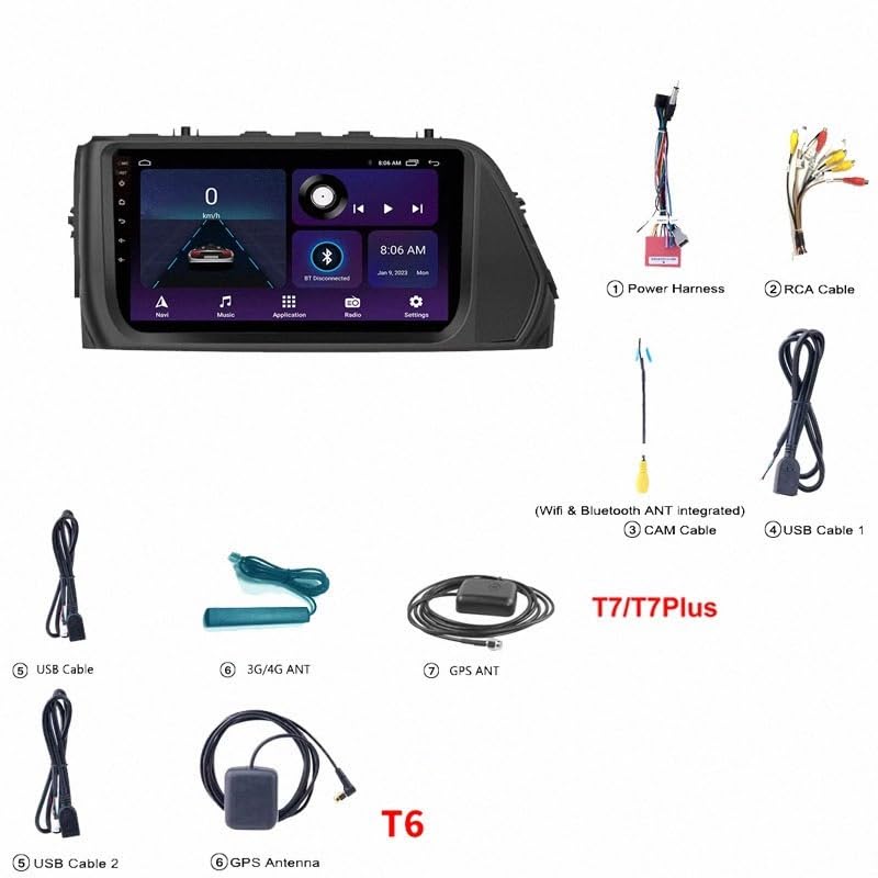 Radio coche 2 DIN para Hyundai Verna 2017-2020 con CarPlay y Android Auto 7