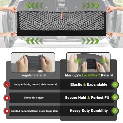Muslogy Truck Bed Cargo Net Compatible with 2022-2024 2025 Ford Maverick Accessories Envelope Style Bed Net Trunk Organizer - Upgraded Support Stability Rope with Metal Carabiners Tight Fit, Won't Sag by Muslogy - Used condition - Image 5