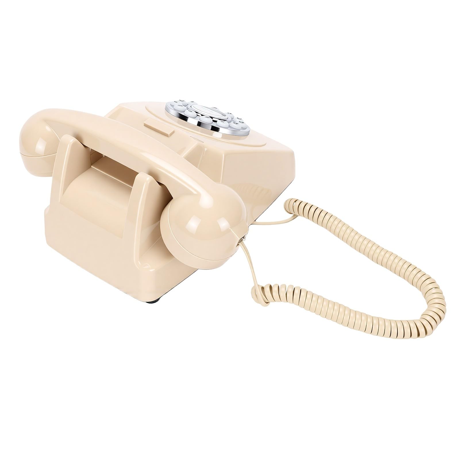 Luocute Telefono Bluetooth retrò, Telefono Fisso Cordless con Ricevitore e Vivavoce per Ufficio Domestico, Chiamate in Vivavoce e Riproduzione Musicale Tramite Smartphone, Ricaricabile
