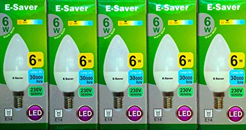 E-Saver - Lampadine a LED modello C37 a candela
