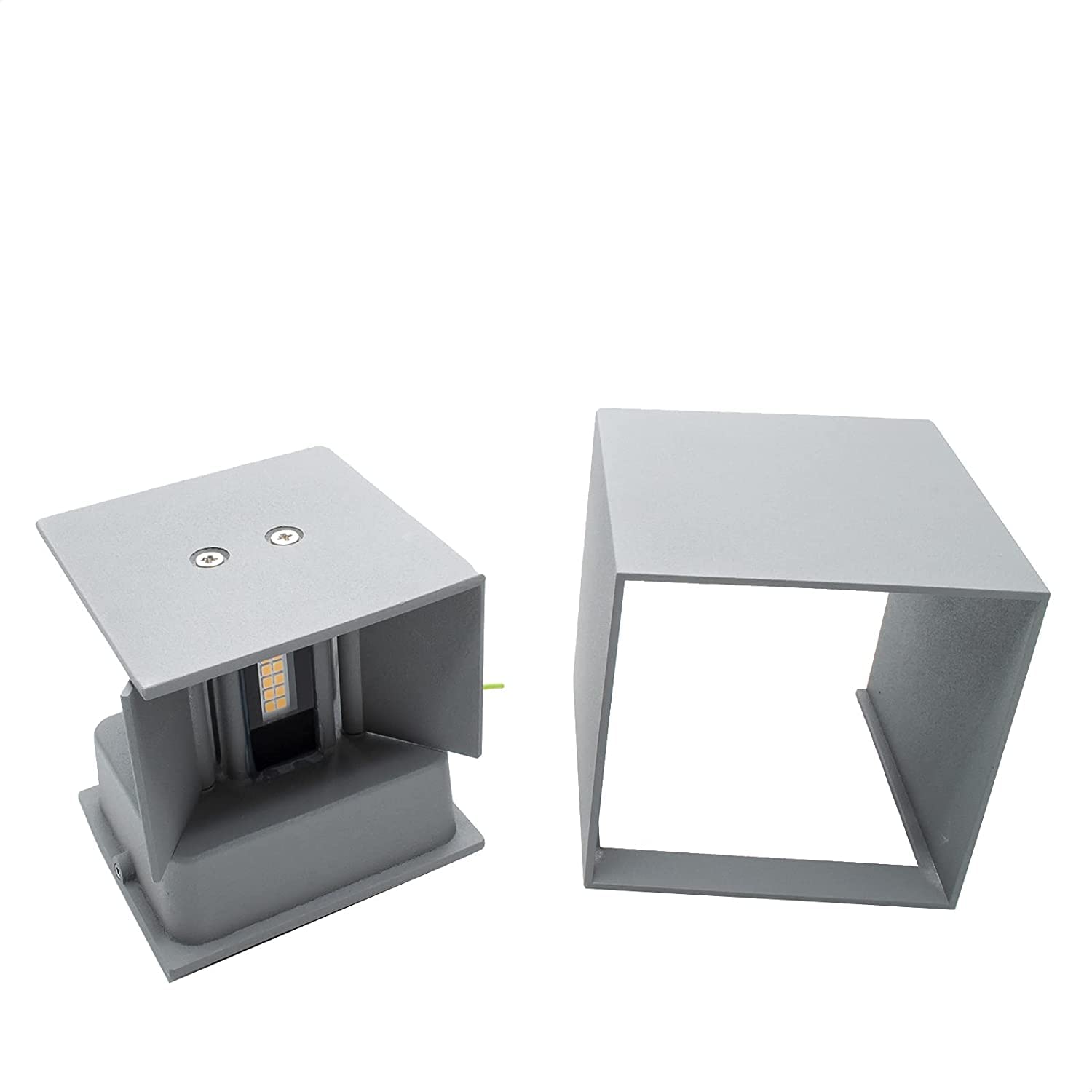 Partenopeautensili® APPLIQUE LED CUBO 20 WATT IMPERMEABILE DA INTERNO ED ESTERNO LAMPADA DA